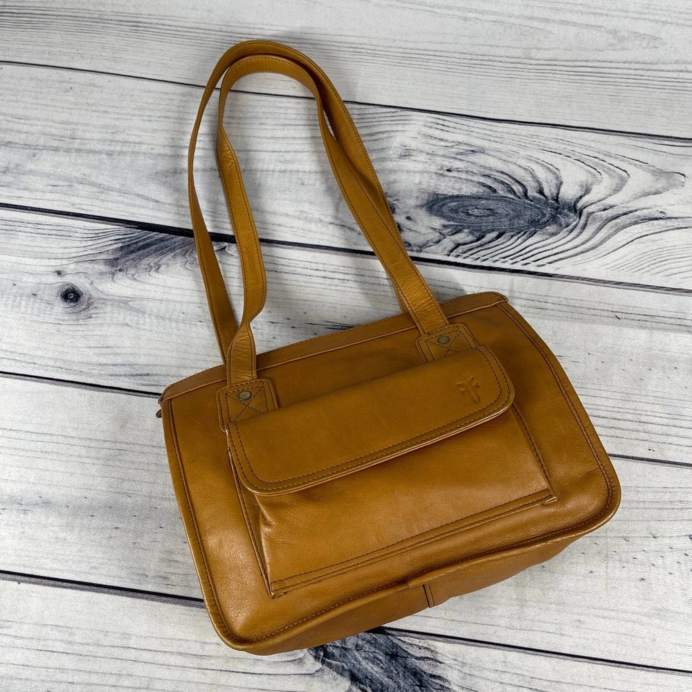 Frye Shoulder Satchel Vintage Zip Top Bag Purse